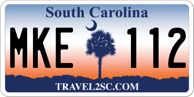 SC license plate MKE112