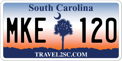SC license plate MKE120