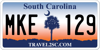 SC license plate MKE129