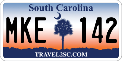 SC license plate MKE142