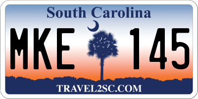 SC license plate MKE145