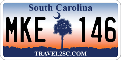 SC license plate MKE146