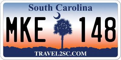 SC license plate MKE148