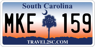 SC license plate MKE159