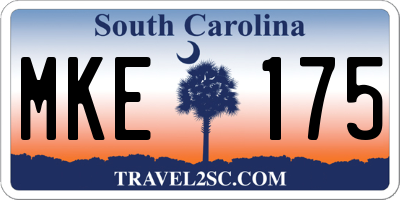 SC license plate MKE175