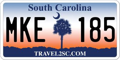 SC license plate MKE185