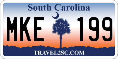 SC license plate MKE199