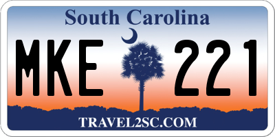 SC license plate MKE221