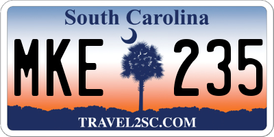 SC license plate MKE235