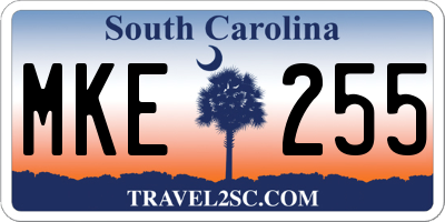 SC license plate MKE255