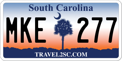 SC license plate MKE277