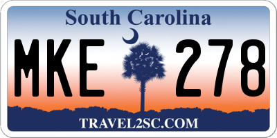 SC license plate MKE278