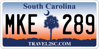 SC license plate MKE289