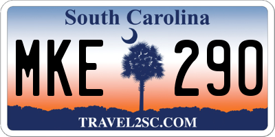 SC license plate MKE290