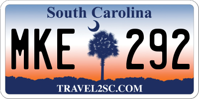 SC license plate MKE292