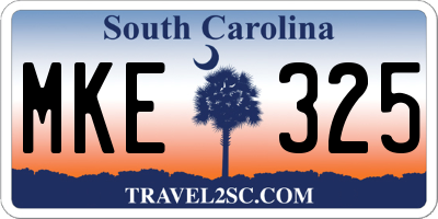 SC license plate MKE325