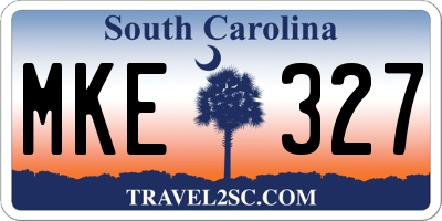 SC license plate MKE327