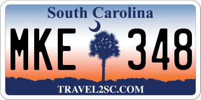 SC license plate MKE348