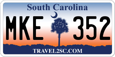 SC license plate MKE352