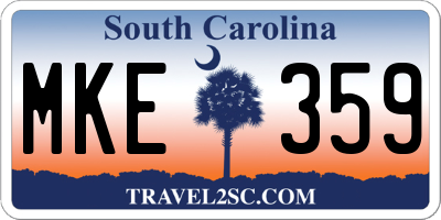SC license plate MKE359