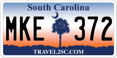 SC license plate MKE372