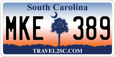SC license plate MKE389