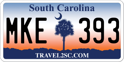 SC license plate MKE393