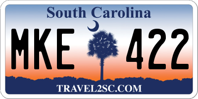 SC license plate MKE422