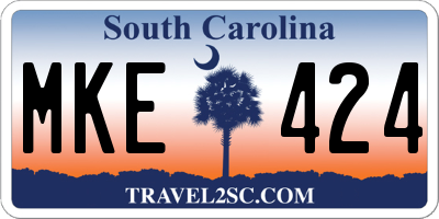 SC license plate MKE424