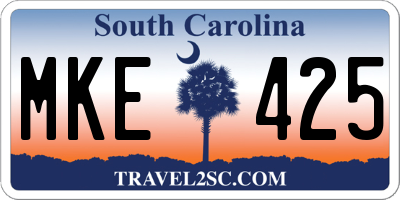 SC license plate MKE425
