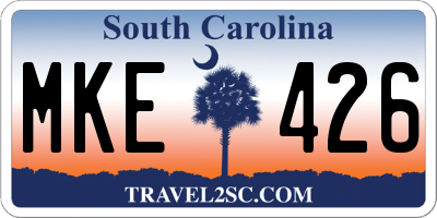 SC license plate MKE426