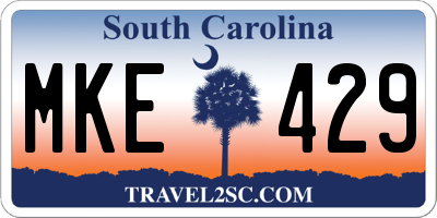 SC license plate MKE429