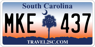 SC license plate MKE437