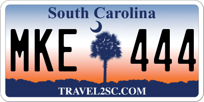 SC license plate MKE444
