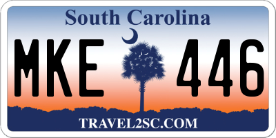 SC license plate MKE446