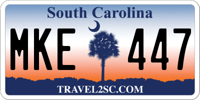 SC license plate MKE447