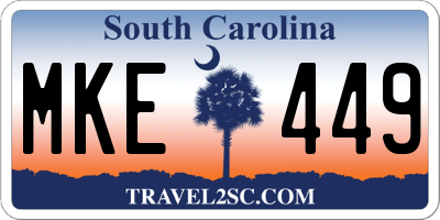 SC license plate MKE449