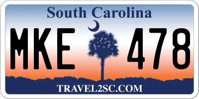 SC license plate MKE478