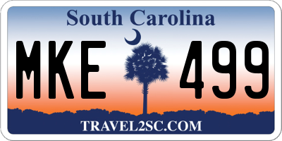 SC license plate MKE499