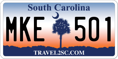 SC license plate MKE501