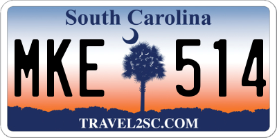 SC license plate MKE514