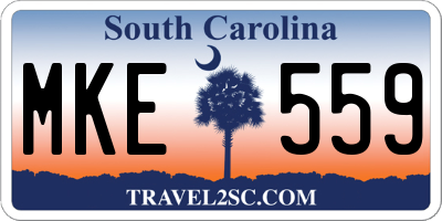 SC license plate MKE559