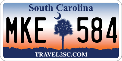 SC license plate MKE584
