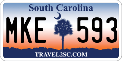 SC license plate MKE593