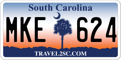 SC license plate MKE624
