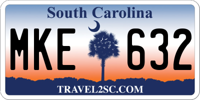 SC license plate MKE632