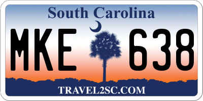 SC license plate MKE638