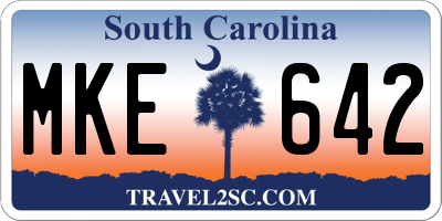 SC license plate MKE642
