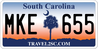 SC license plate MKE655