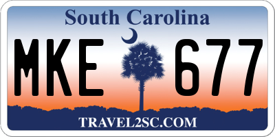 SC license plate MKE677